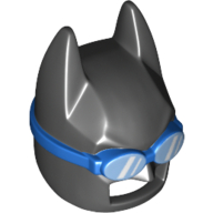 Mask, Batman Cowl with Blue Swimming Goggles Print