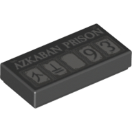Tile 1 x 2 with 'Azkaban Prison', Runes and '93' on Squares print