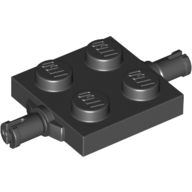 Plate Special 2 x 2 with Wheel Holders with Cross (+) Slots on Pins