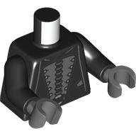 Torso, Robe, Dark Bluish Grey Panel, Silver Decorations print, Black Arms, Dark Bluish Gray Hands