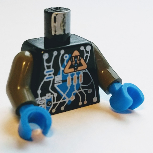 Torso Space Insectoids Blue Diamond under Circuitry Print / Dark Gray Arms / Blue Hands