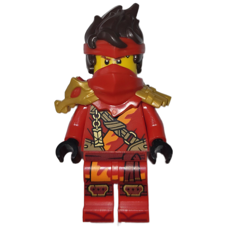 Kai, Red Shoulder Armor and Mask, Hair