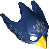 Minifig Mask Bird (Eagle) with Yellow Beak and Silver Feathers Print