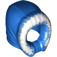 Minifig Hood Fur-lined, Short, Narrow Facial Opening with Bright Light Blue Fur Edge Pattern