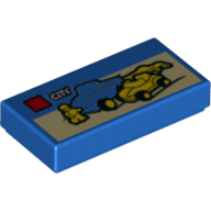 Tile 1 x 2 with 'CITY', 2 Cars (Dune Buggy Transporter) print