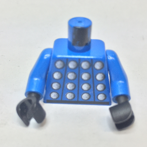 Torso Soccer Jersey, Studded Armor / '1' on Back Print, Blue Arms, Black Hands