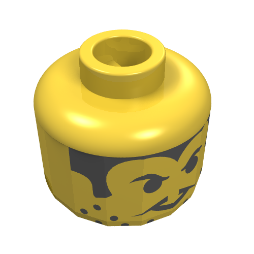 Minifig Head Spyrius Chief, Moustache Thin, Stubble and Sideburns Print [Blocked Open Stud]