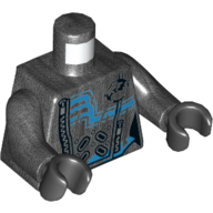 Minifig Torso Zipper, Blue Lines