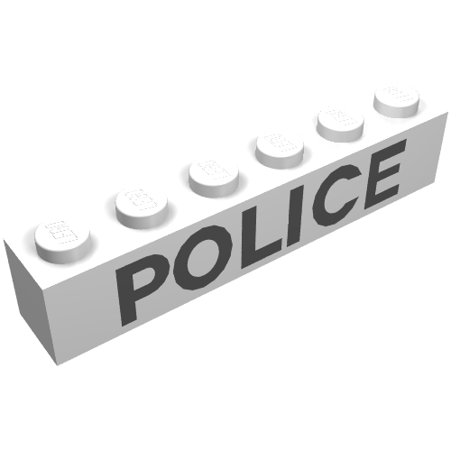 Brick 1 x 6 with Thin Black "POLICE" Print