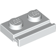 Plate Special 1 x 2 with Door Rail