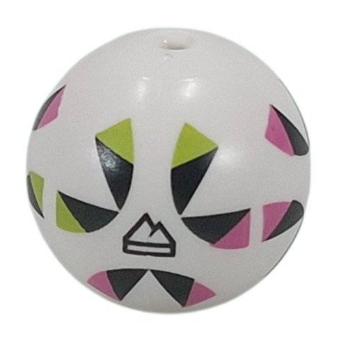 Minifig Head Special, Sphere Football with Black/Lime/Dark Pink Shapes, Black Mountain Peaks print