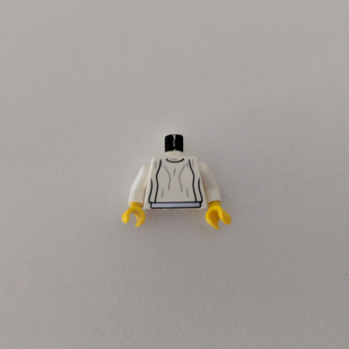 Torso Dress Light Gray Folds Print (Leia), White Arms, Yellow Hands