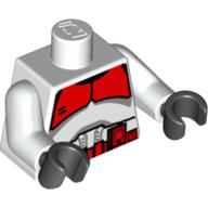 Torso Armor Clone Trooper with Red Mark 'Shock Trooper' Print, White Arms, Black Hands