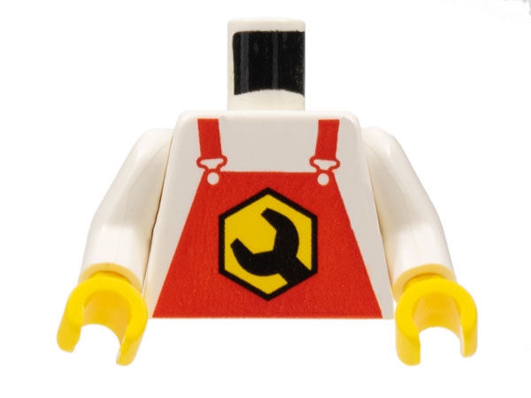Torso Wrench Logo on Red Overalls Print / White Arms / Yellow Hands