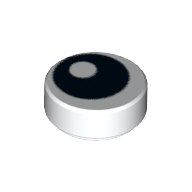 Tile Round 1 x 1 with Offset Eye Print