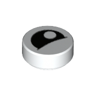 Tile, Round 1 x 1 with Black Eye with Pupil Partially Closed Print