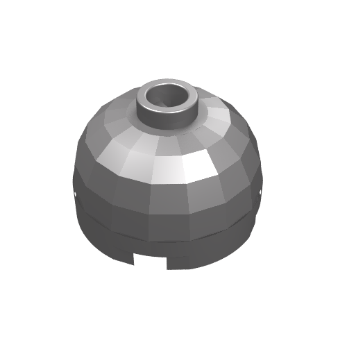 Brick Round 2 x 2 Dome Top - Blocked Open Stud with Bottom Axle Holder x Shape + Orientation