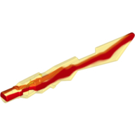 Minifig Ice Sword with Jagged Edges and Marbled Orange Pattern