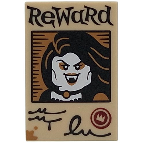 Tile 2 x 3 with Wanted Poster, 'REWARD', Vampire print
