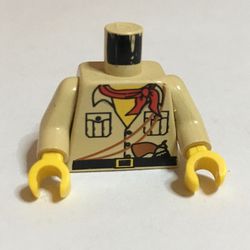 Torso Shirt, Yellow Neck, Red Bandana, Gun Print, Tan Arms, Yellow Hands