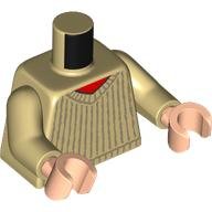 Torso, Knitted Sweater, Red Shirt print, Tan Arms, Light Nougat Arms