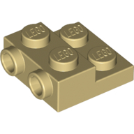Plate Special 2 x 2 x 0.667 with Two Studs On Side and Two Raised
