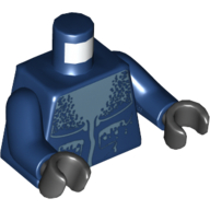 Torso Manta Ray Chest Print, Dark Blue Arms, Black Hands