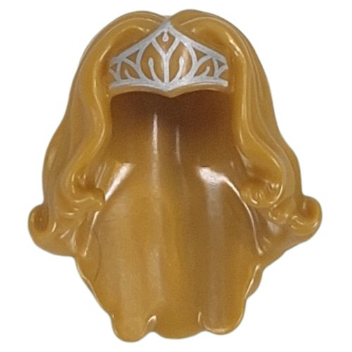 Hair and Tiara, Long Wavy with Silver Tiara print