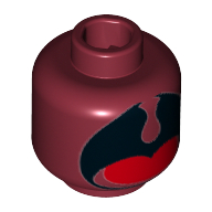 Minifig Head (No Face), Orca, Large Black Open Mouth, Uvula, Red Tongue Print