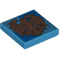 Tile 2 x 2 with Copper Raven, Ravenclaw Crest print
