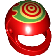 Minifig Standard Helmet with Red Yellow Green Circles print
