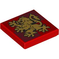 Tile 2 x 2 with Gold Lion, Gryffindor Crest print