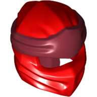 Wrap with Long Back Knot, Dark Red Band Pattern