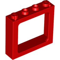 Window 1 x 4 x 3 Train with Shutter Holes and Solid Studs on Ends