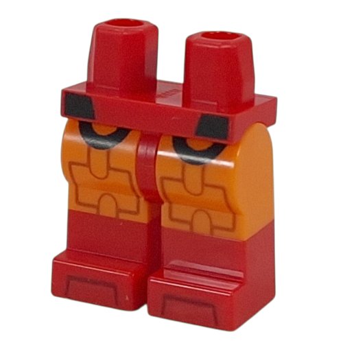 Hips with Orange Legs and Red Boots Pattern with Dark Orange Armor, Black Circles print