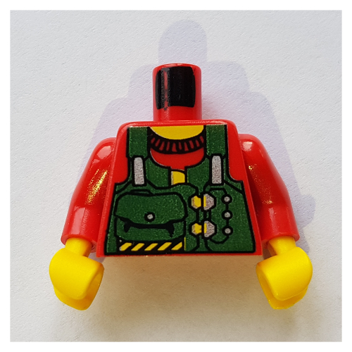 Torso Rock Raiders Green Vest with Pouches Print (Bandit) / Red Arms / Yellow Hands