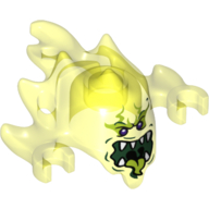 Minifig Ninjago Skreemer Mask with Mouth Open with Pointed Teeth and Green Tongue Print