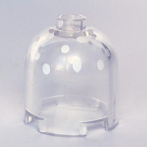 Brick Round 2 x 2 x 1 2/3 Dome Top [Hollow Stud] with White Spots (Snow) print