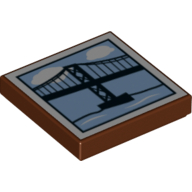 Tile 2 x 2 with Suspension Bridge Print