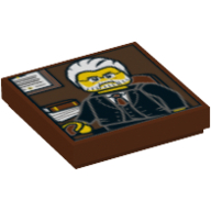 Tile 2 x 2 with Portrait of Male Minifig with Gray Hair and Beard, Black Suit print