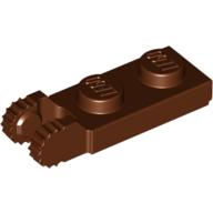 Hinge Plate 1 x 2 Locking with 2 Fingers On End, with Groove
