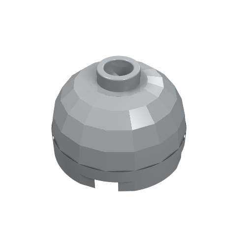 Brick Round 2 x 2 Dome Top - Blocked Open Stud with Bottom Axle Holder x Shape + Orientation