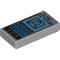 Tile 1 x 2 with Cell Phone with '81%' and Minifig on Screen Print 
