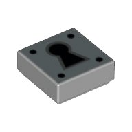 Tile 1 x 1 with Keyhole Print