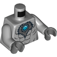 Torso Bare Chest with Muscles and Chi Orb Print, Light Bluish Gray Arms, Dark Bluish Gray Hands