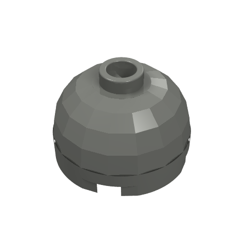 Brick Round 2 x 2 Dome Top - Blocked Open Stud with Bottom Axle Holder x Shape + Orientation