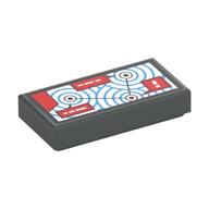Tile 1 x 2 with Red Squares, Arrows print
