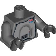 Torso Armor, Light Bluish Gray Chestplate with Rank Badge Print (Hoth Imperial Officer) Print, Dark Bluish Gray Arms, Black Hands