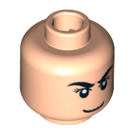 Minifig Head Speed Racer, Eyebrows, Eyelashes, Smile, White Pupils Print