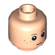 Minifig Head Anakin Skywalker, Dual Sided, Freckles, White Pupils / Podracer Goggles Print [Blocked Open Stud]